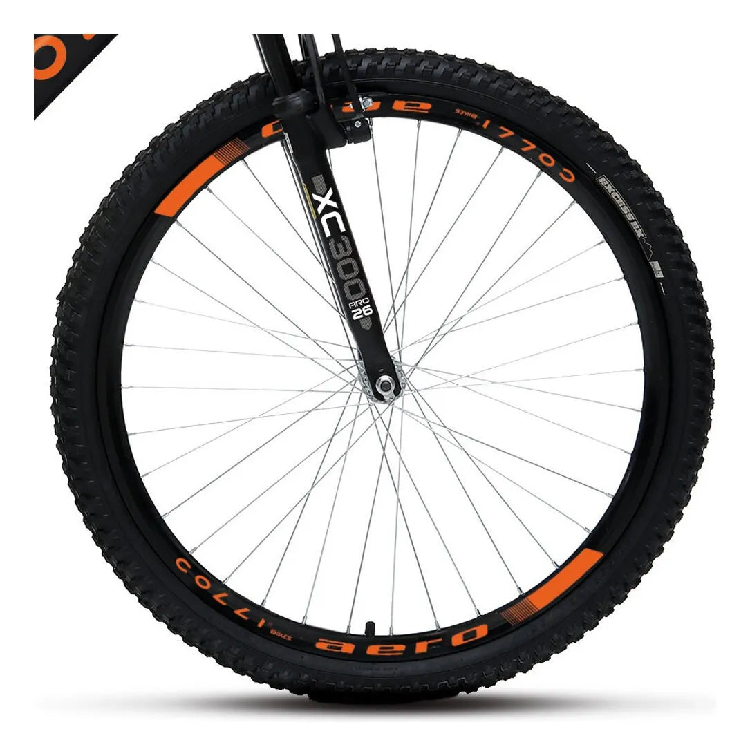 Bicicleta Aro 26 Aero Preto Fosco e Laranja - Colli Bike
