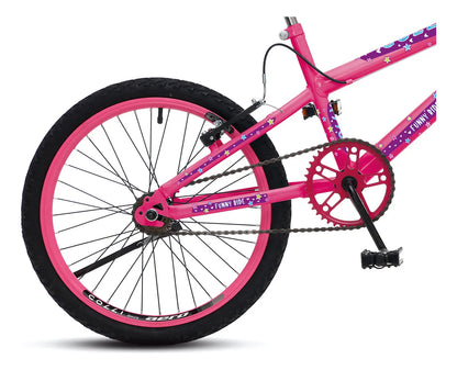 Bicicleta Aro 20 Jully Rosa Neon com Cestinha - Colli Bike