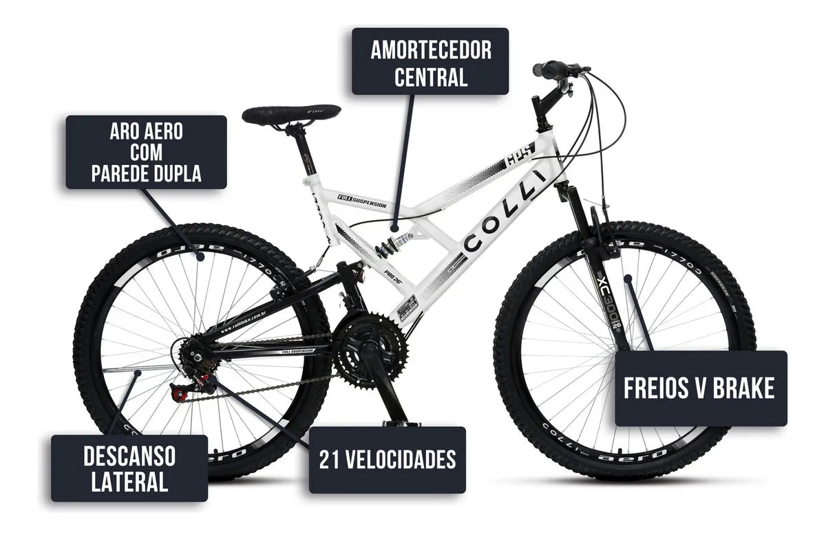 Bicicleta Aro 26 Aero Branca - Colli Bike
