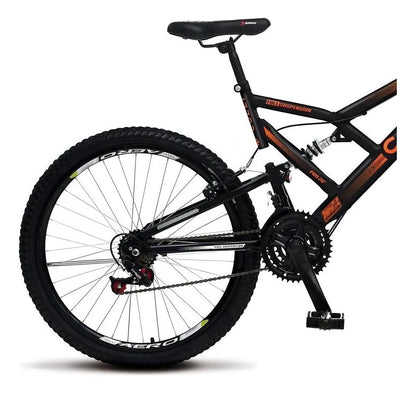 Bicicleta Aro 26 Aero Preto Fosco e Laranja - Colli Bike