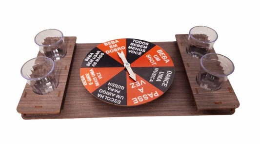 Jogo da Roleta do Desafio com 4 copos