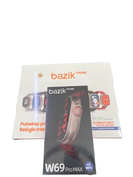 Relógio Inteligente Smartwatch W69 Pro Max com NFC - Vem com 7 Pulseiras