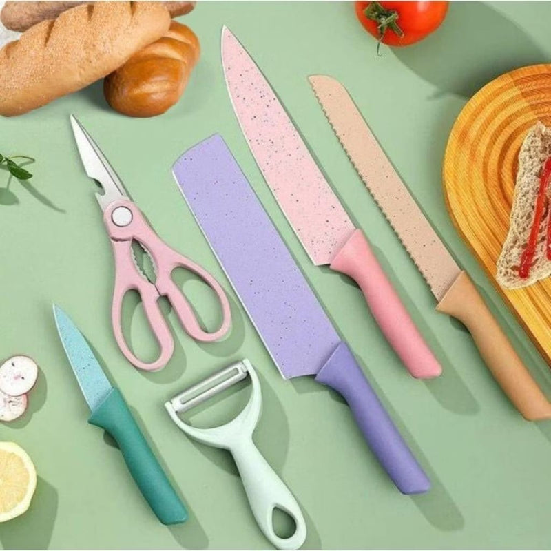 Kit 6 peças - Facas, tesoura e descascador de legume