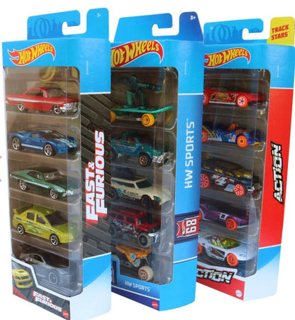 Hot Wheels Die-Cast Pack com 05 Carrinhos (Sortido) - Mattel