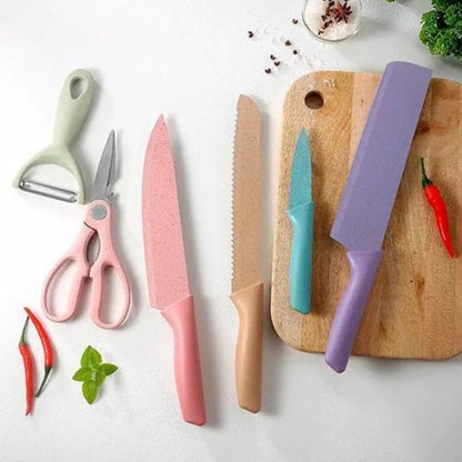 Kit 6 peças - Facas, tesoura e descascador de legume