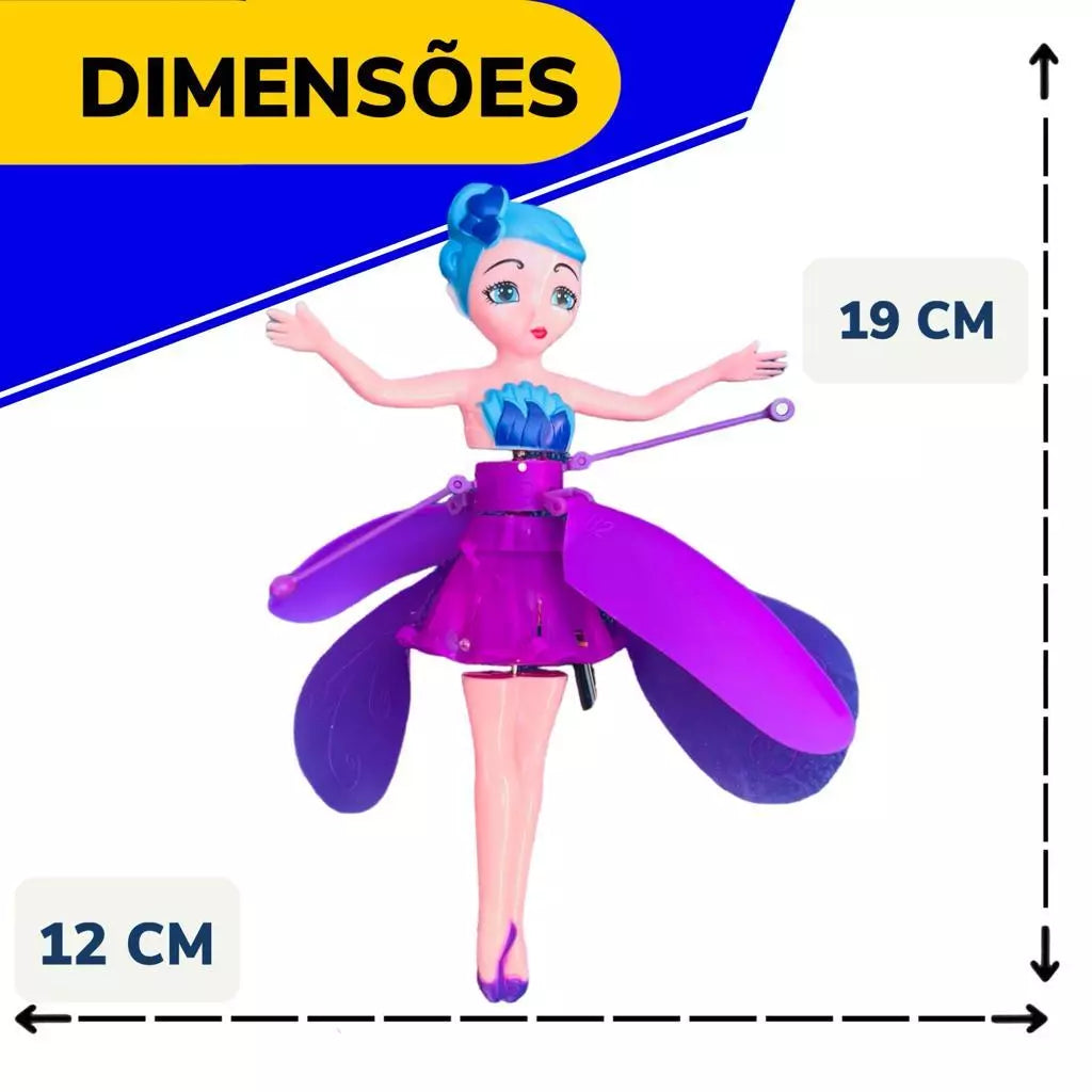 boneca Fada Recarregável Que Voa De Controle Remoto Brinquedo