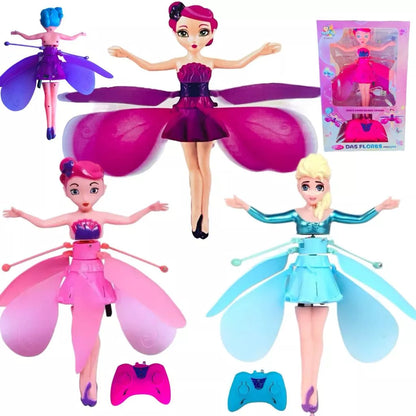 boneca Fada Recarregável Que Voa De Controle Remoto Brinquedo