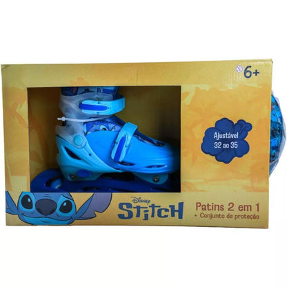 Patins Stitch 32-35 com Kit de Proteção - BBR (Produto Original)
