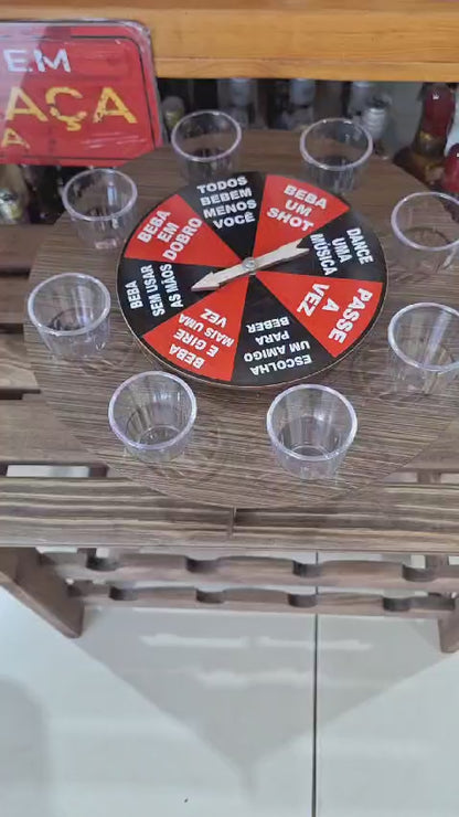 Jogo da Roleta do Desafio com 8 copinhos