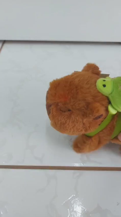 Capivarinha de pelúcia a pilha - ela anda, faz barulho e mexe o focinho.