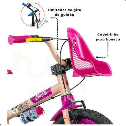 Bicicleta Infantil Aro 16 Barbie - Nathor