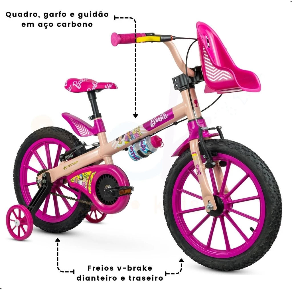 Bicicleta Infantil Aro 16 Barbie - Nathor