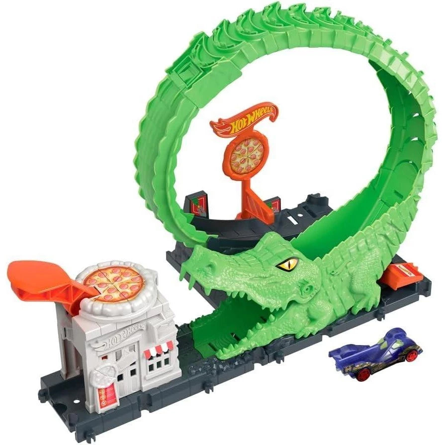 Hot Wheels Pista City Nemesis Gator Pizza Shop - Mattel