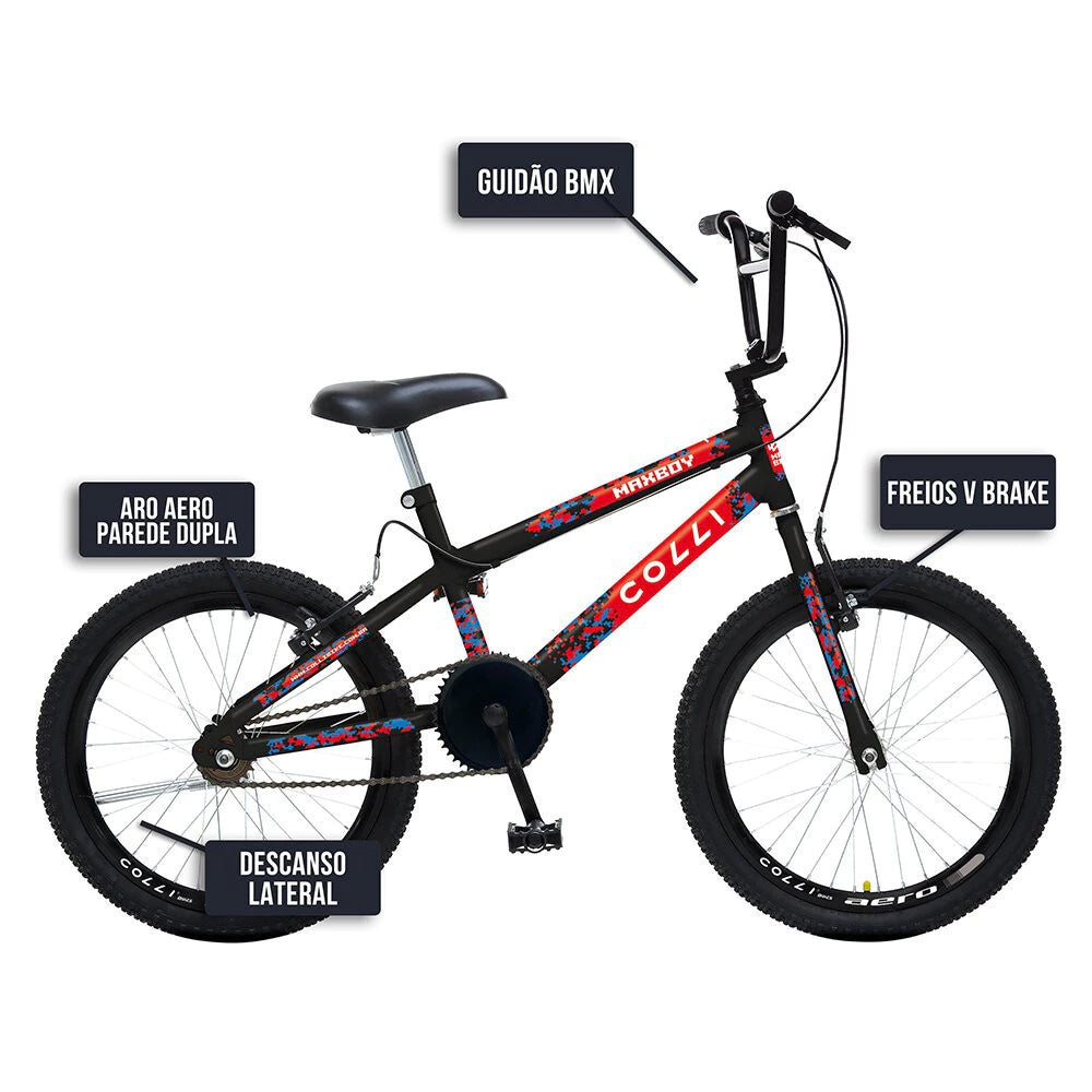 Bicicleta Aro 20 Max Boy Preto Fosco - Colli Bike