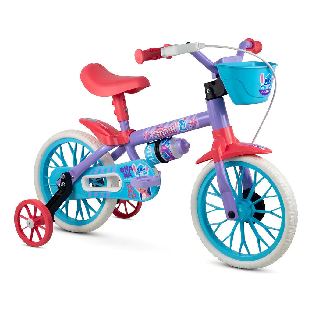 Bicicleta Infantil Aro 12 Com Rodinhas Stitch - Nathor